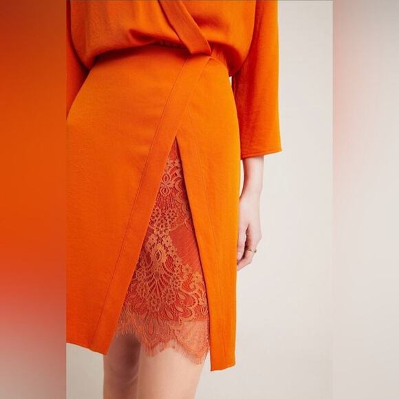 NWT Anthropologie NSR Naomi Surplice Dress in Medium Orange Size XL. - Picture 15 of 16